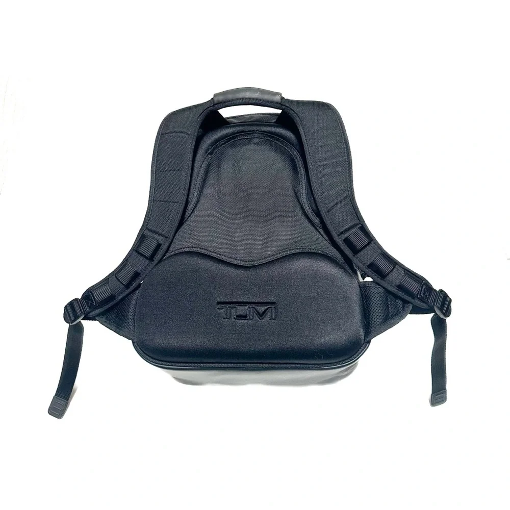 TUMI Thompson Backpack XL Black Leather Ballistic Nylon Laptop Sleeve Rucksack